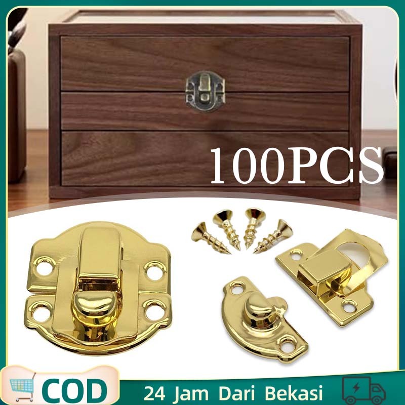 Isi100 /1set 2.7cm Pengait Box Perhiasan Kunci Box Pengait Kunci Box Termasuk Sekrup Kotak Perhiasan
