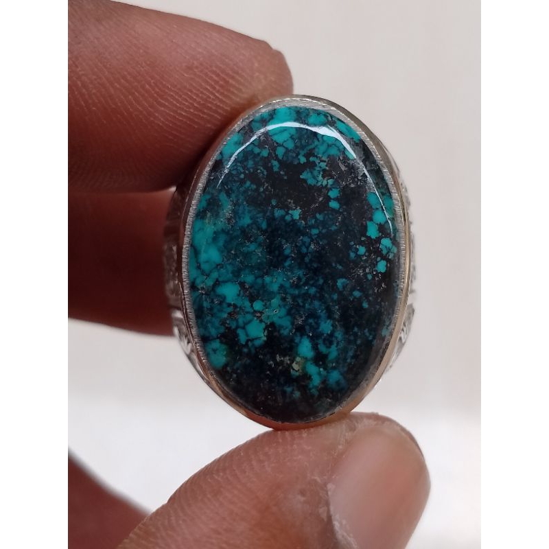 Batu Akik Pirus Hubei Biru Lawasan
