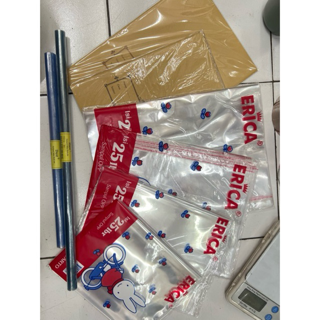 

ERICA sampul buku tulis OPP lem tebal, sampul coklat , sampul mika roll
