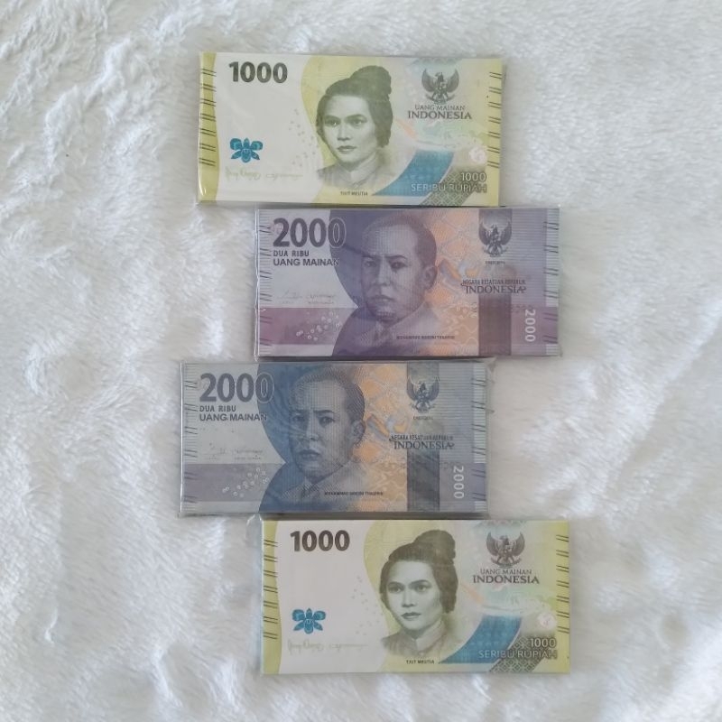 isi:100 Uang Mainan Nominal 1.000 & 2.000