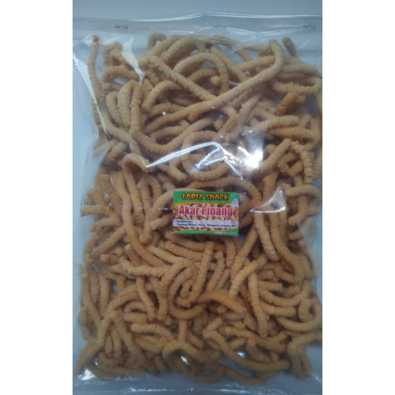 

Snack akar pinang/Cemilan akar pinang ukuran berat 250gr Rasa asin gurih