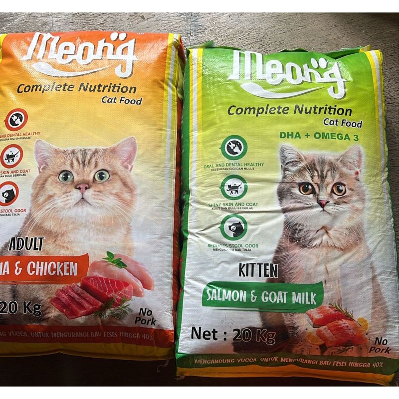 makanan kucing meong adult kitten 20kg