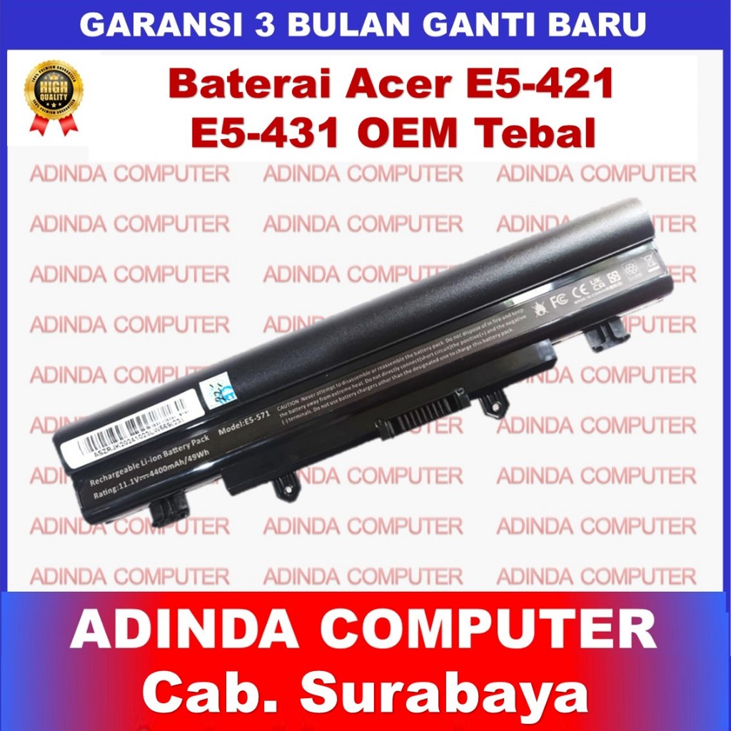 Baterai Acer Aspire E5-421 E15 E5-411 E5-421G E5-471 E5-471G OEM