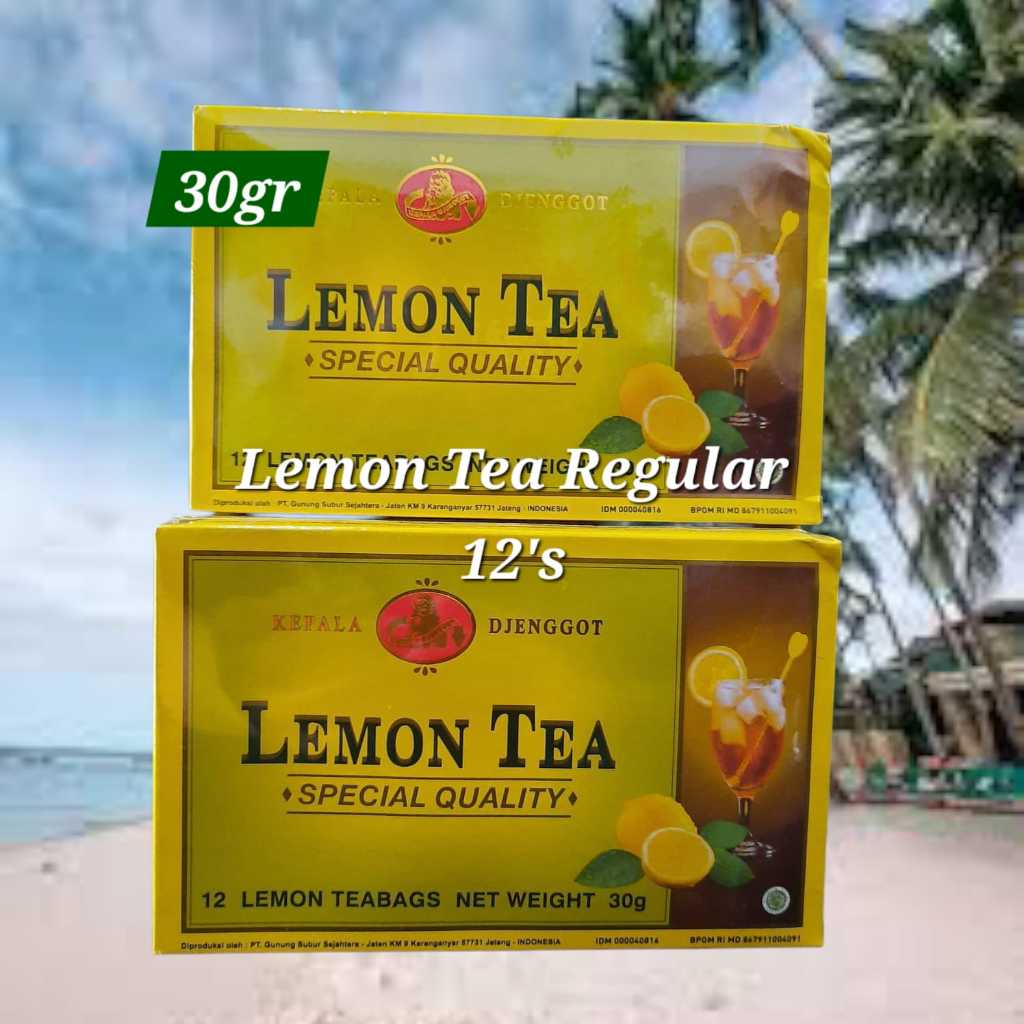 

Kepala Djenggot Lemon Tea Regular 1 Box isi 12's 30 gr - Teh Celup Rasa Buah Lemon