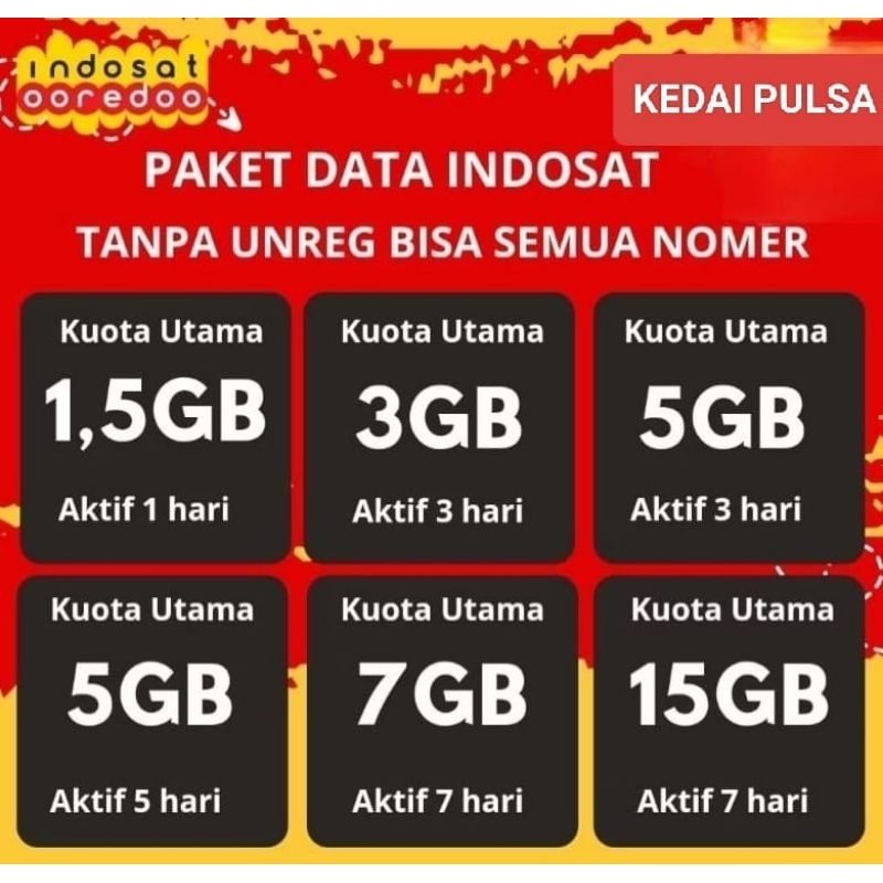 PAKET DATA INDOSAT FREDOM INTERNET HARIAN (NASIONAL)