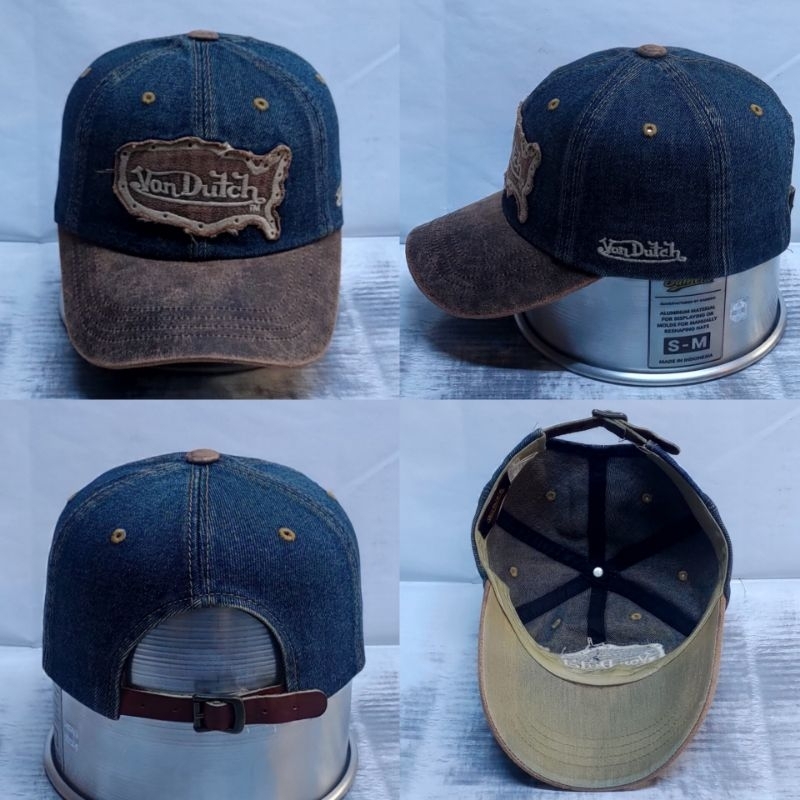 Topi Von Dutch Jeans Denim Kulit Genuine Leather Authentic Original Second PL