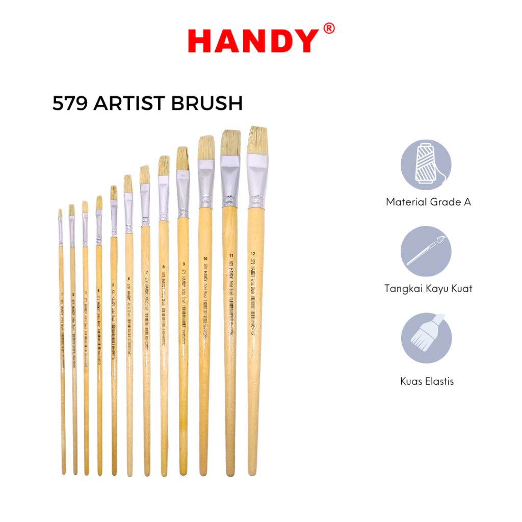 

HANDY Artist Brush Kuas Cat Minyak Lukis Acrylic 579 1 Pcs