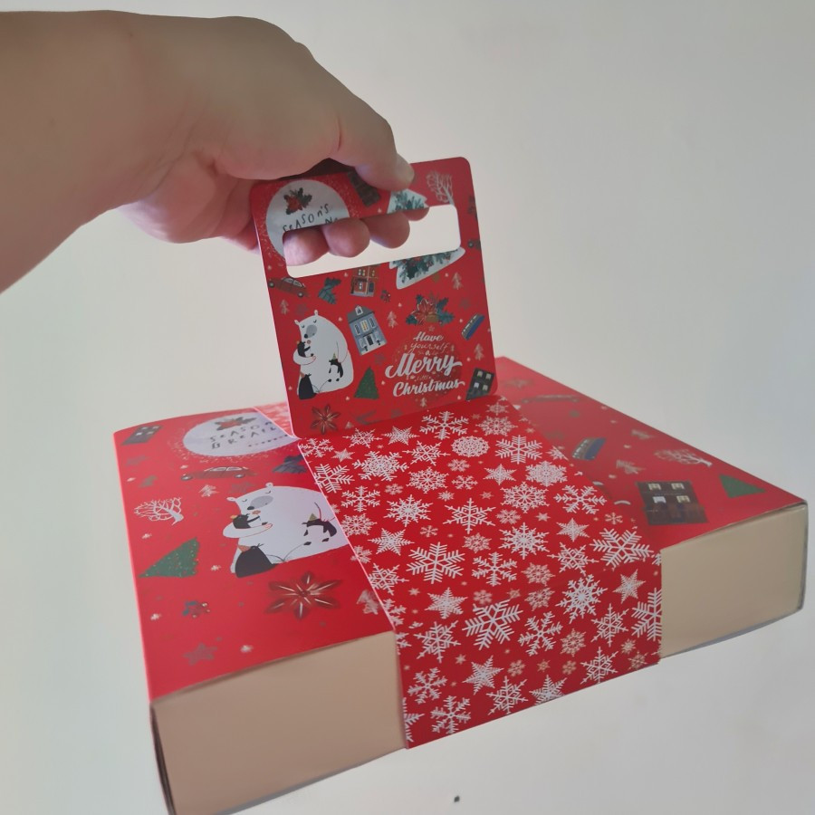 

1Pack Dus Natal Box Tenteng Dus Toples Sekat 6 Dan Sekat 9 Isi 12pcs