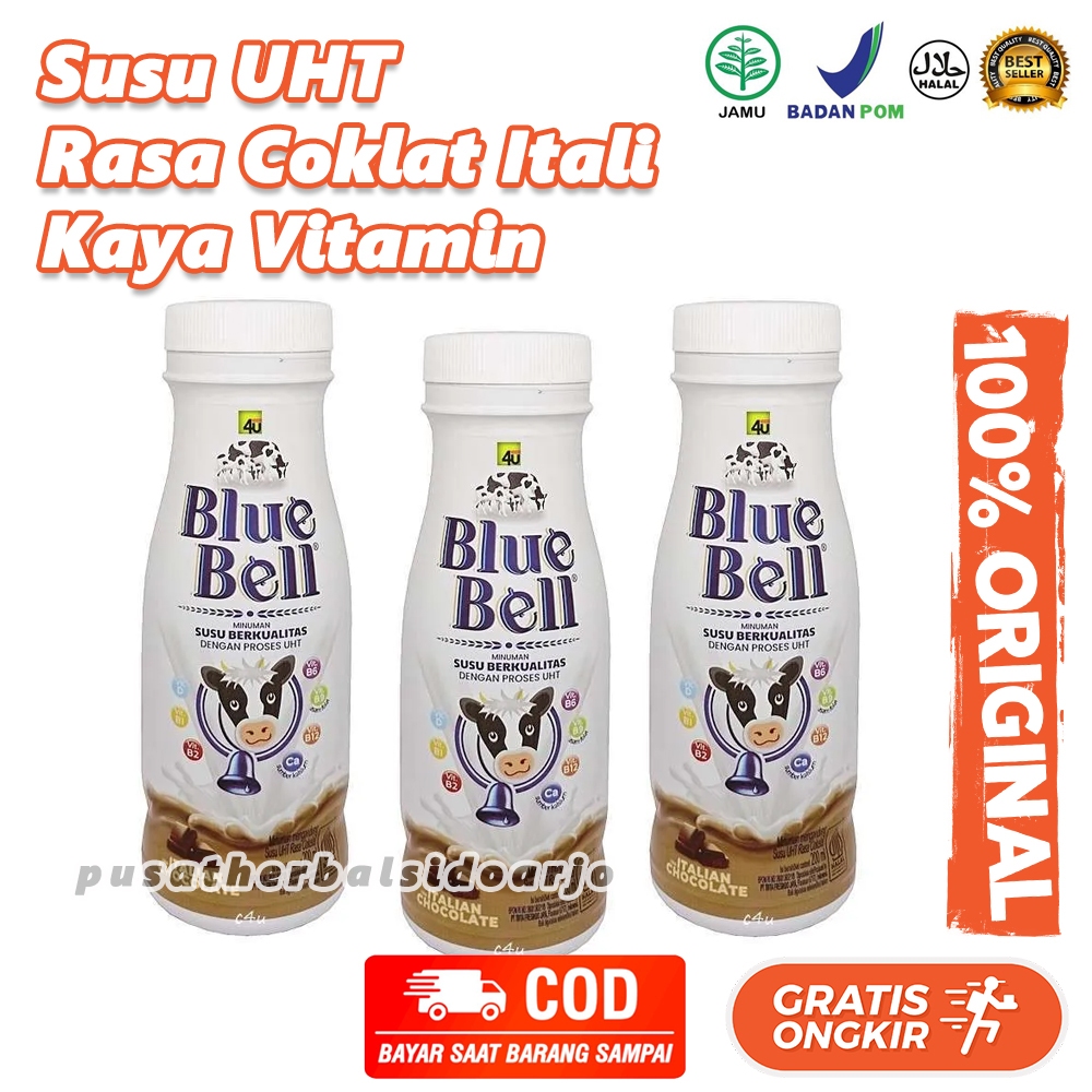 

Susu UHT Blue Bell Susu Rasa Coklat Itali Bluebell Milk UHT Italian Chocolate 200 ML
