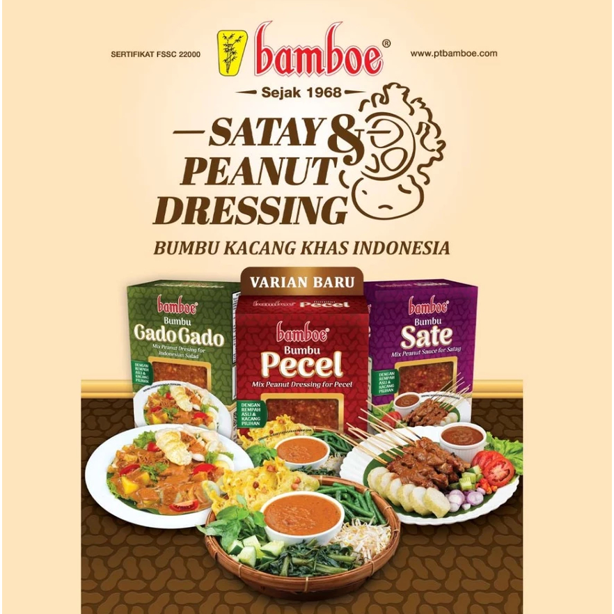 

Bamboe Bumbu Masakan Kacang Mix Peanut Box 200gr - Sate / Gado-gado / Pecel