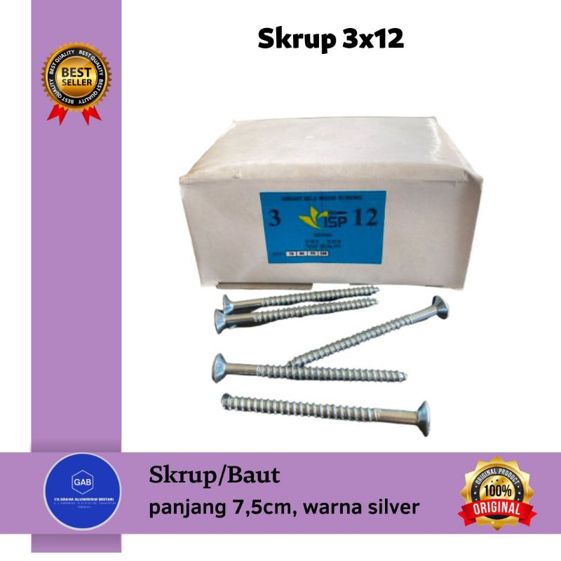 Sekrup/Baut/sekrup 3x12/Baut panjang 7,5cm
