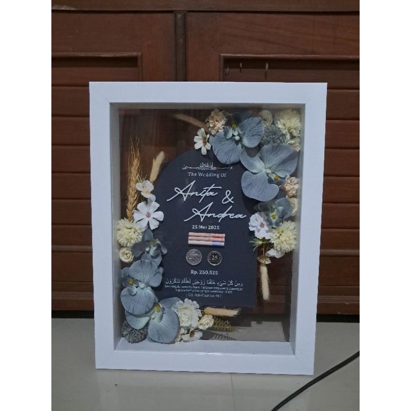 Mahar Akrilik Bingkai Putih Murah