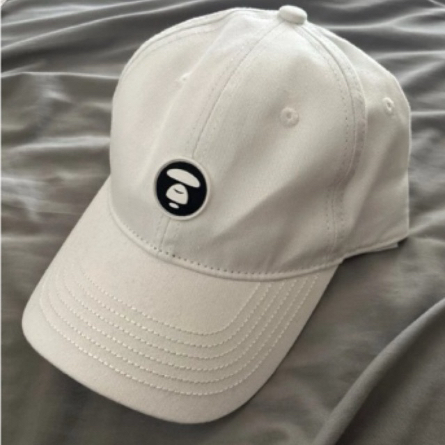 Topi / Dad Cap AAPE By Bathing Ape Logo - White Dad (New Without Price Tag) 100% Original