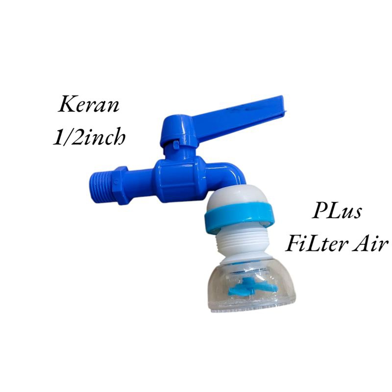 Keran PVC SKT 1/2+saringan filter Air
