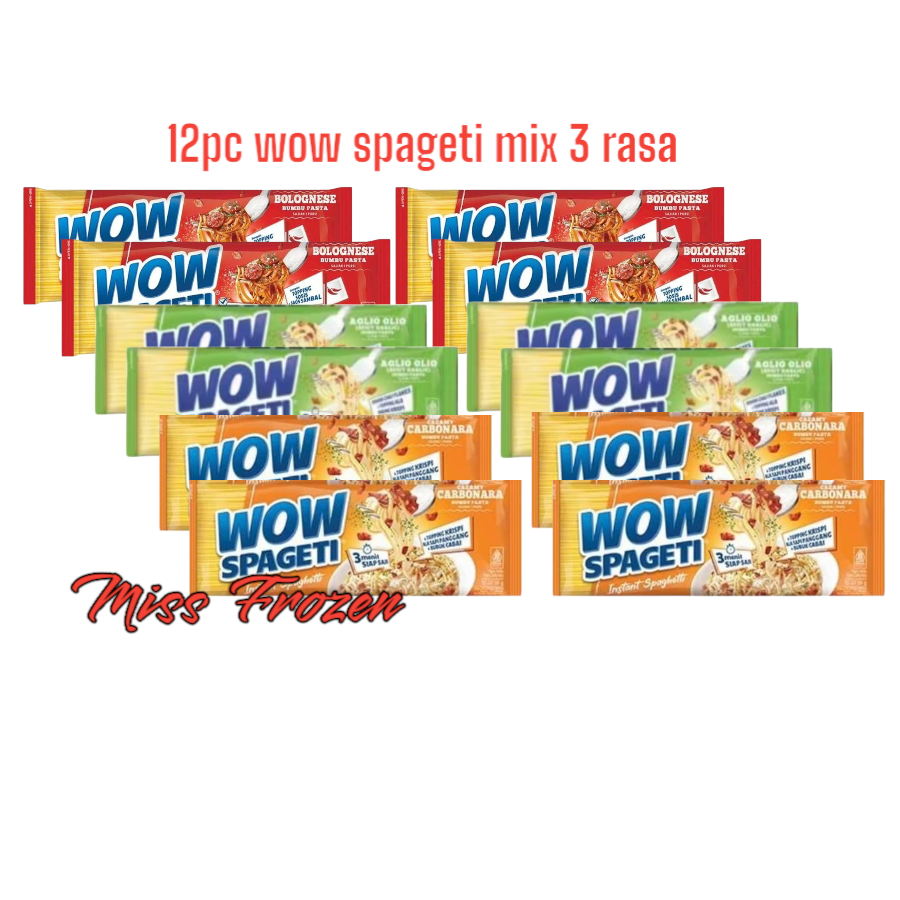 

Promo paket murah Mie wow spagety harga 6pc 12pc rasa carbonara bolognese aglio