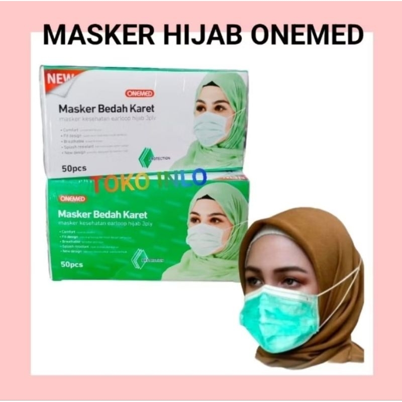 Masker Bedah Hijab Onemed/Surgical Mask/Masker Hijab