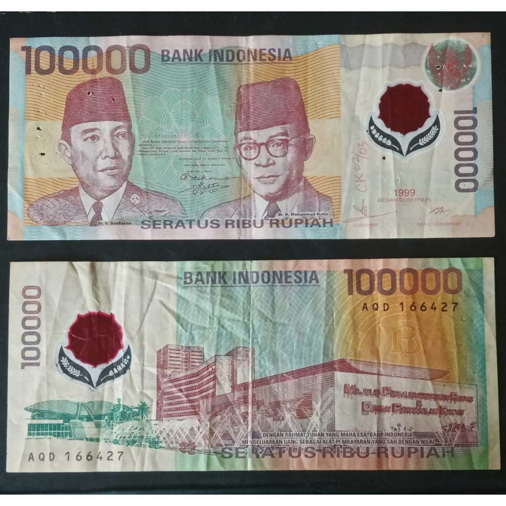 Uang Kuno Indonesia 100000 Rupiah Tahun 1999 Polymer