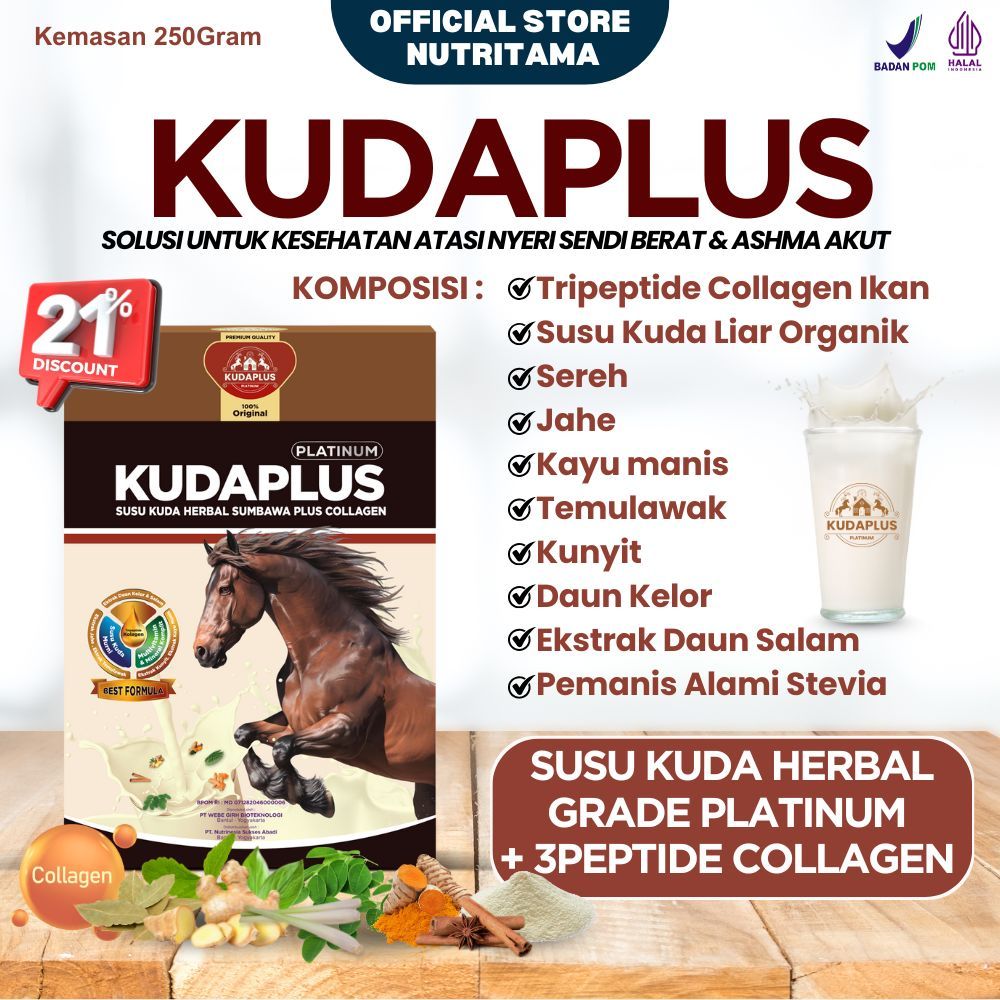 

Susu Kuda Lombok - Kudaplus Kolagen 100% Original dari Sumbawa Cepat Atasi Sesak Nafas Akut dan Nyeri Sendi Berat Kemasan 250gram Paket 1BOX