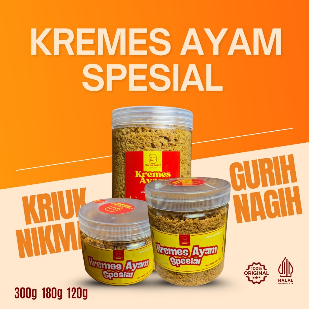 

Kremes Ayam Sepecial 120gr 180gr 300gr Gurih dan Renyah Dapuranku Lauk Saji