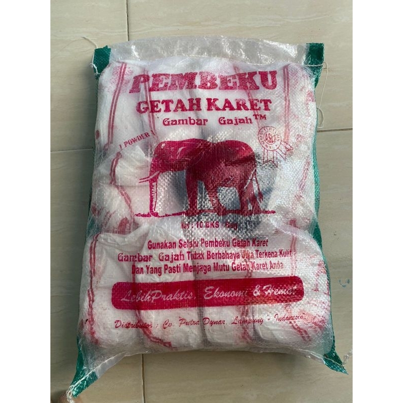 (BISA COD) Pembeku Getah karet Cap Gajah 1 karung isi 10 bungkus