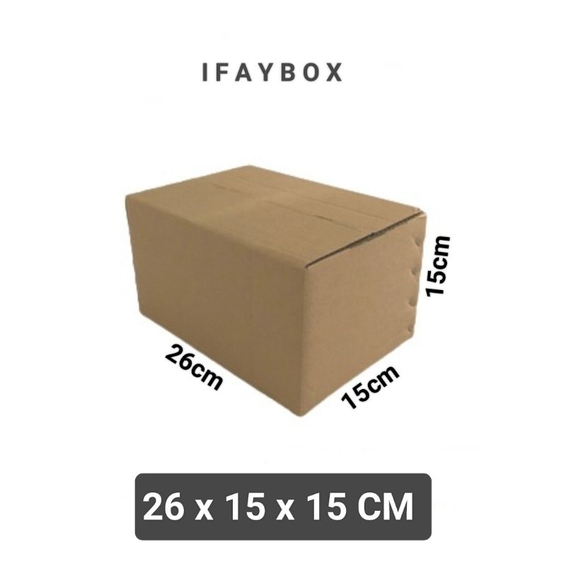 

Kardus box Uk. 26x15x15 cm single wall polos