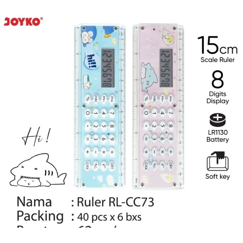 

(1 pcs) mistar kalkulator joyko 15 cm RLCC73 / penggaris kalkulator