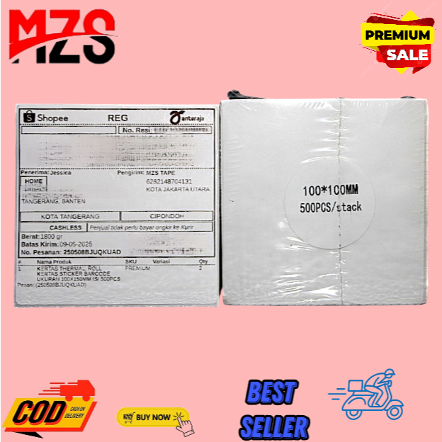 

Stiker Label Barcode Thermal lipat [100 x 100] Label Barcode Olshop Label Pengiriman 100x100 mm Isi