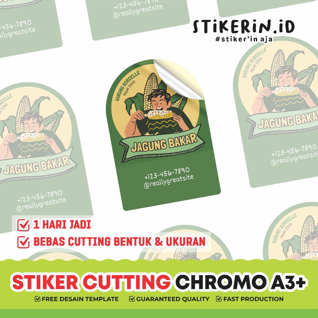 

Stiker Chromo Label Makanan Ukuran A3+ Sudah Dengan Cutting Bisa Diisi Banyak Tanpa PO