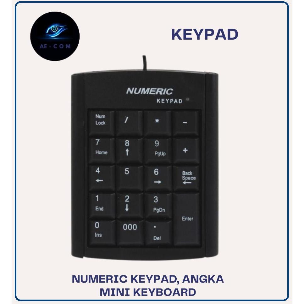 Numeric Keypad Mini Keyboard Numpad, Angka, Numerik, Kasir Computer Pc