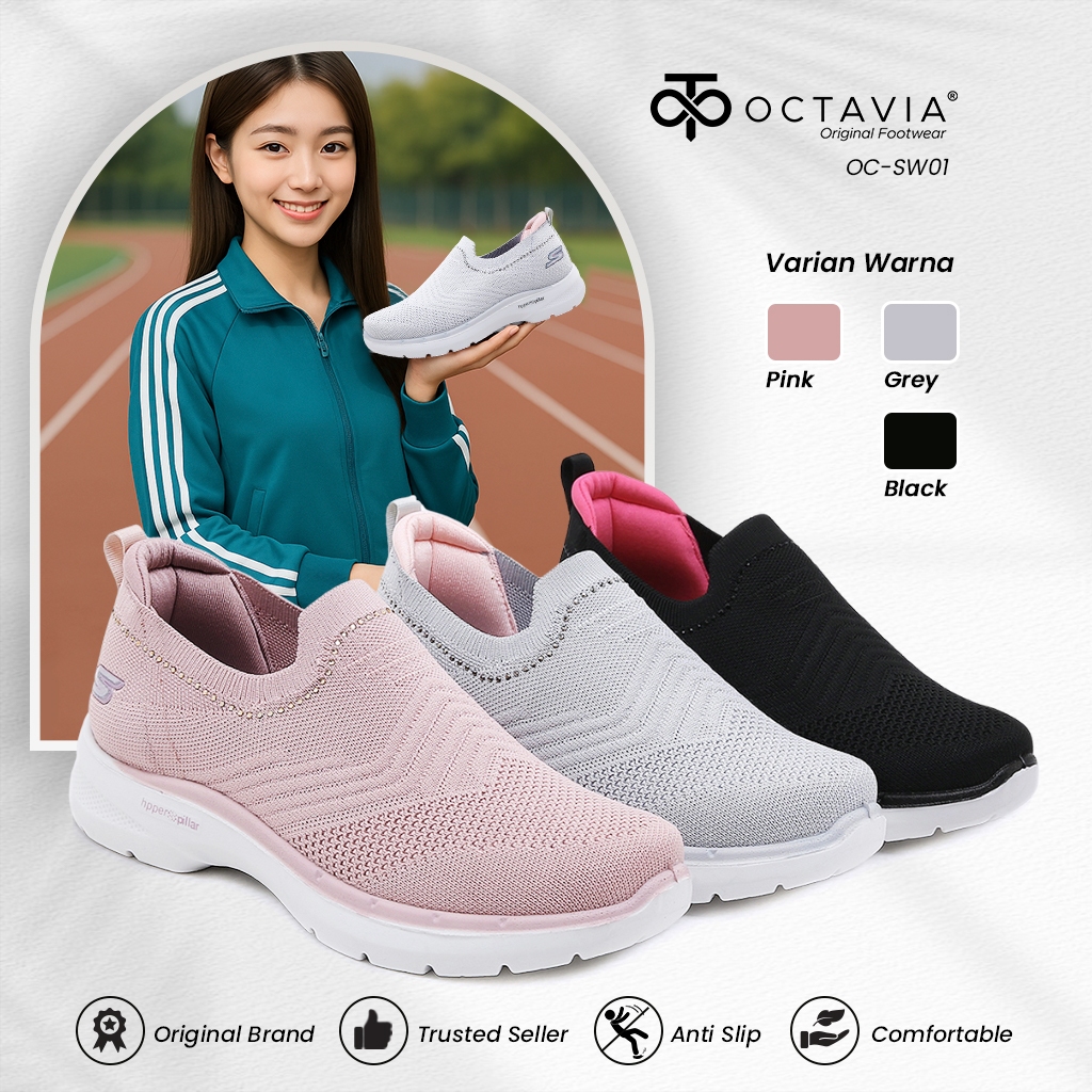 OCTAVIA Sepatu Wanita Extra Light Go Walk Hyper Burst Korean Style Kekinian #OC-SW01