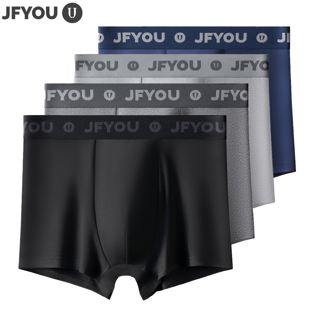 Live JFYOU 4PCS  celana dalam pria  Katun Premium Polos  Celana Dalam Pria Brief Tencel  kapas