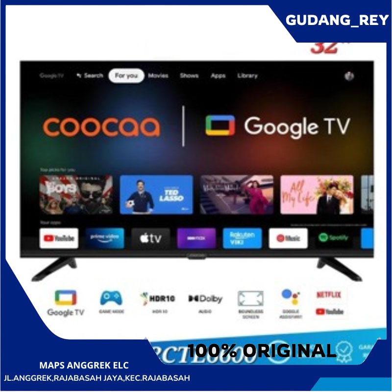 COOCAA TV 32CTE6600 GOOGLE TV ANDROID 11.0 32 INCH - GOOGLE TV BEZELLESS COOCAA TV GARANSI RESMI