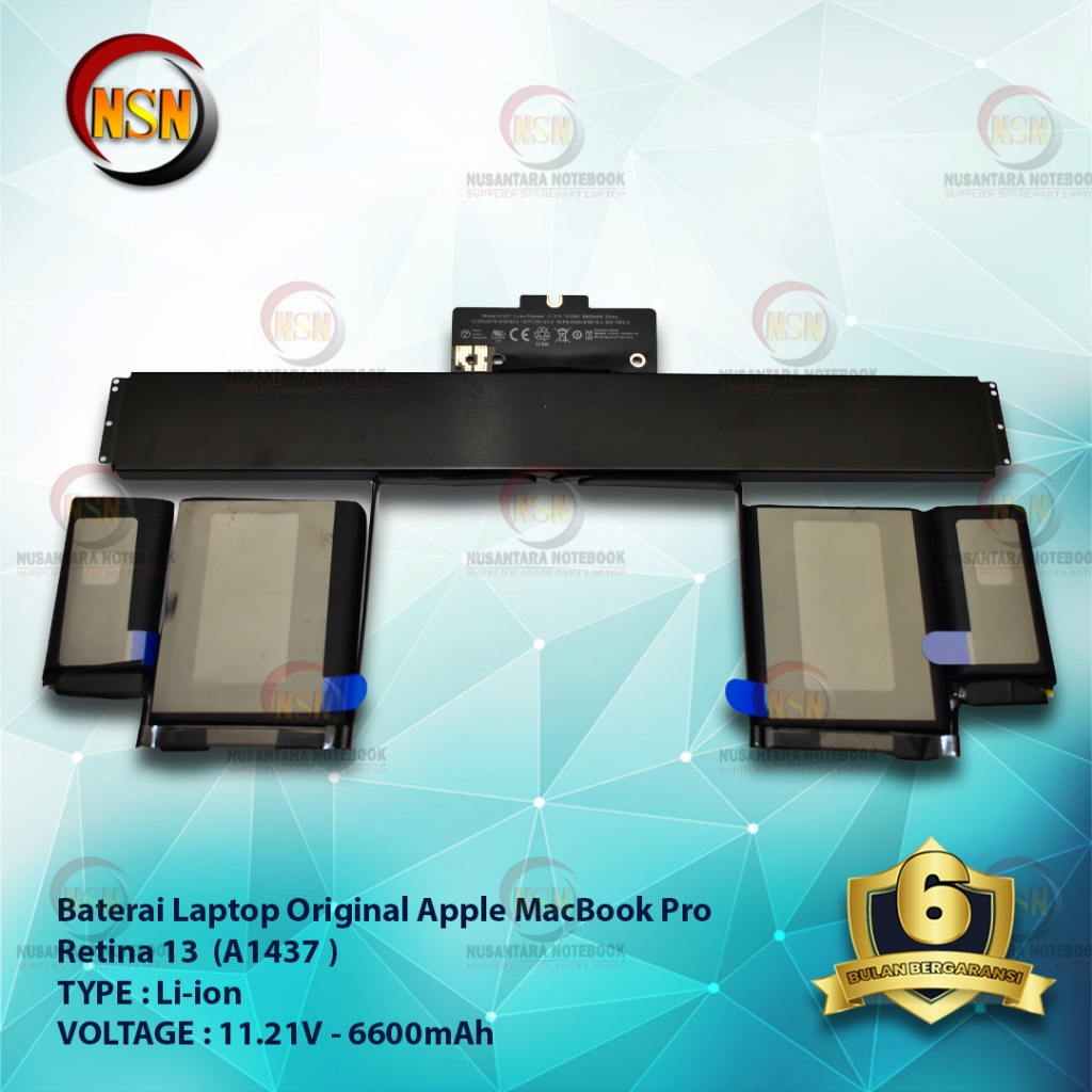 Original Battery For A1437 11.21V 74Wh 6600mAh