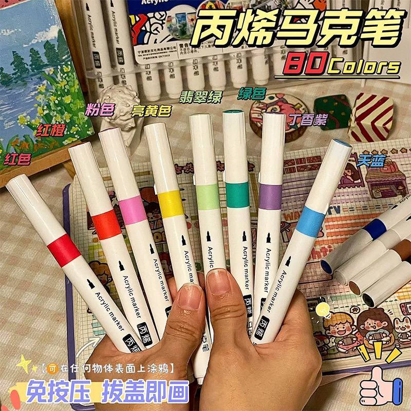 

Acrylic Marker Set Spidol Warna Warni Cat Akrilik Untuk Anak - Anak Menggambar 12/24