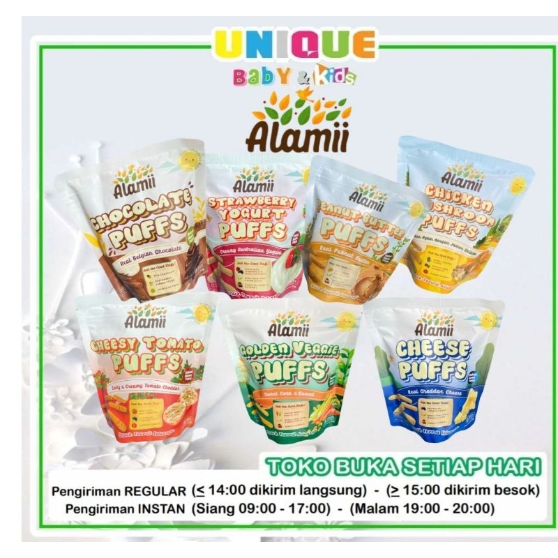 Alamii Puff Healthy Snack 30gr Snack Bayi Biskuit MPASI Bayi Cemilan Snack Bayi 1 Tahun