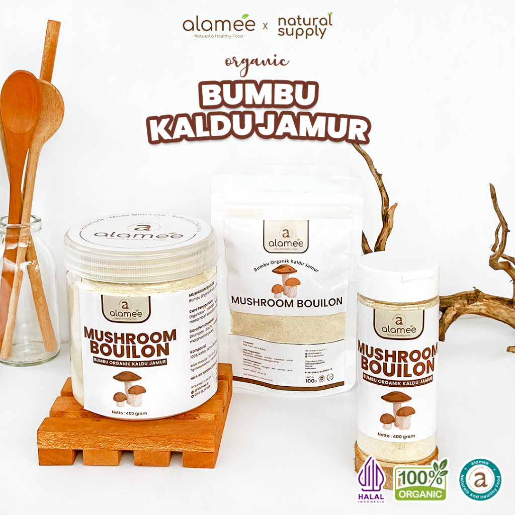 

ALAMEE Kaldu Jamur Bubuk NON MSG Bumbu Dapur Spice Mushroom Powder Penyedap Rasa Seasoning naturalsupply