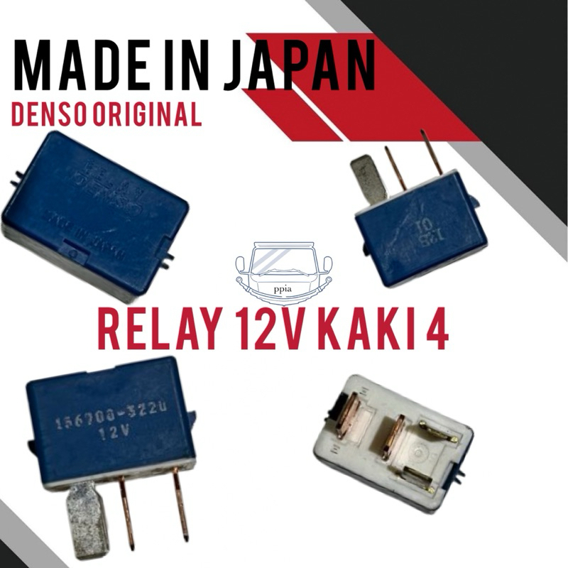 Relay DENSO Original -12v kaki 4 Biru RELAY 4 PIN 12V AVANZA DENSO BAGUS BERKUALITAS rellay ac denso