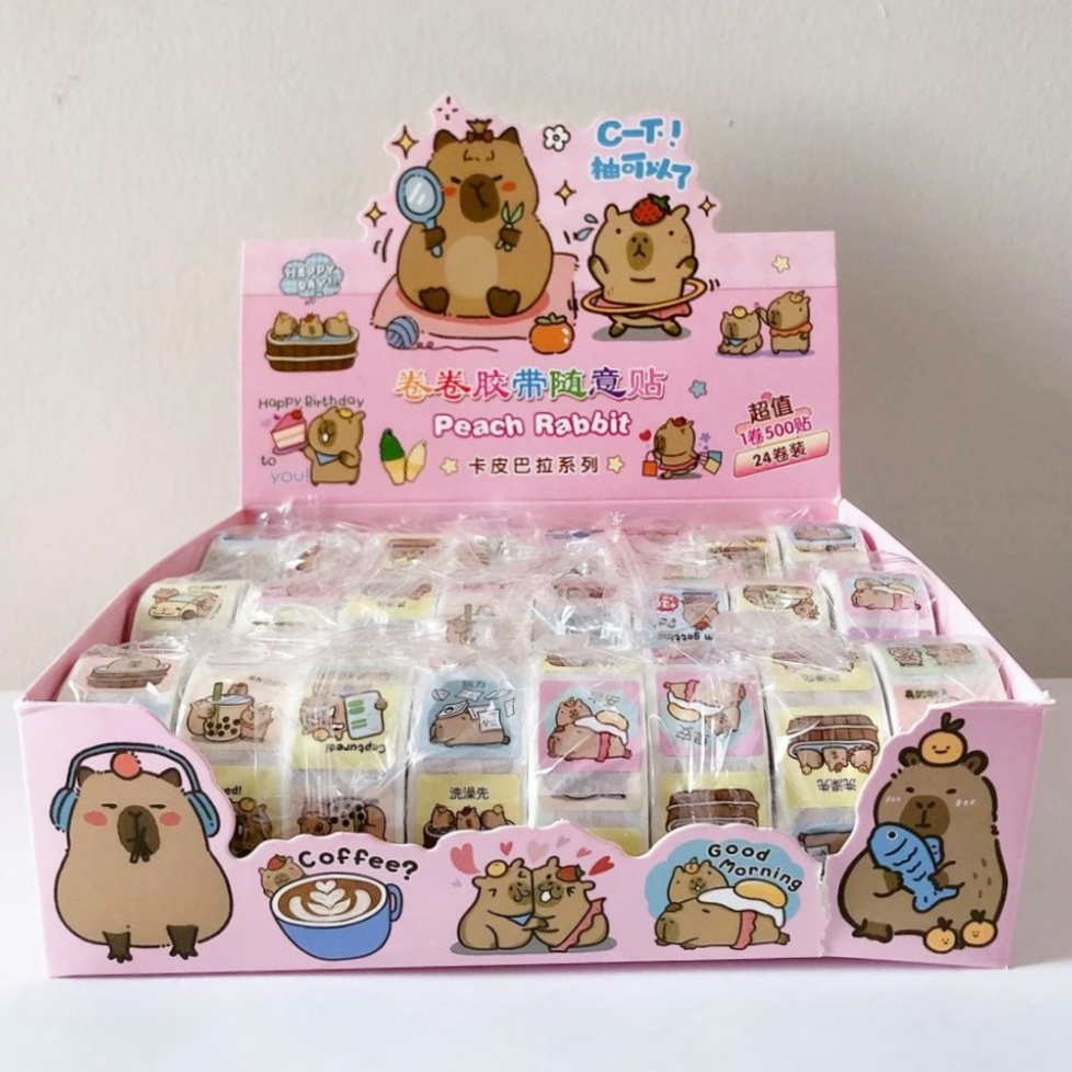 

Capybara Roll Sticker | Stiker Gulung | 1 Roll 500pcs Sticker