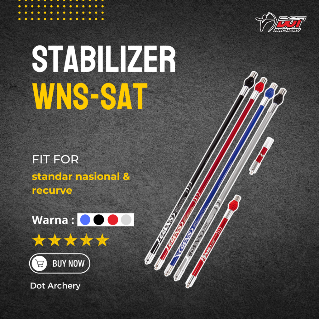 Stabilizer Panahan WNS S-AT Carbon | Peredam Getaran Busur Recurve | Aksesoris Panahan