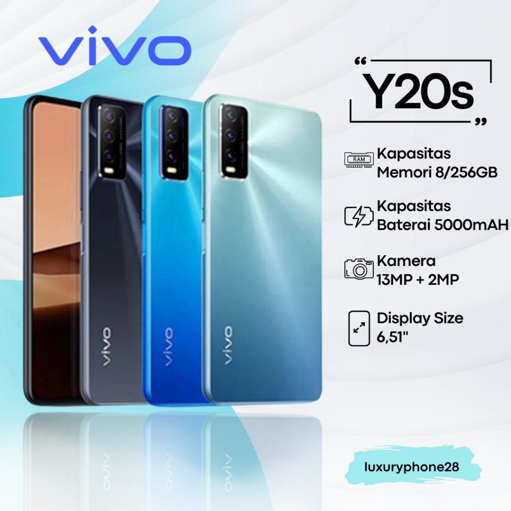 VIVO Y20S RAM 8GB ROM 256GB FULLSET vivo y20s Ram 8/256GB Smartphone fullset