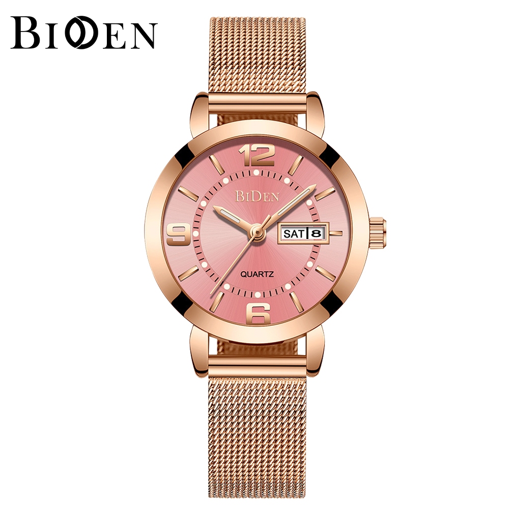BIDEN Jam Tangan Wanita Anti Air Fashion Kasual Calendar Quartz 0602