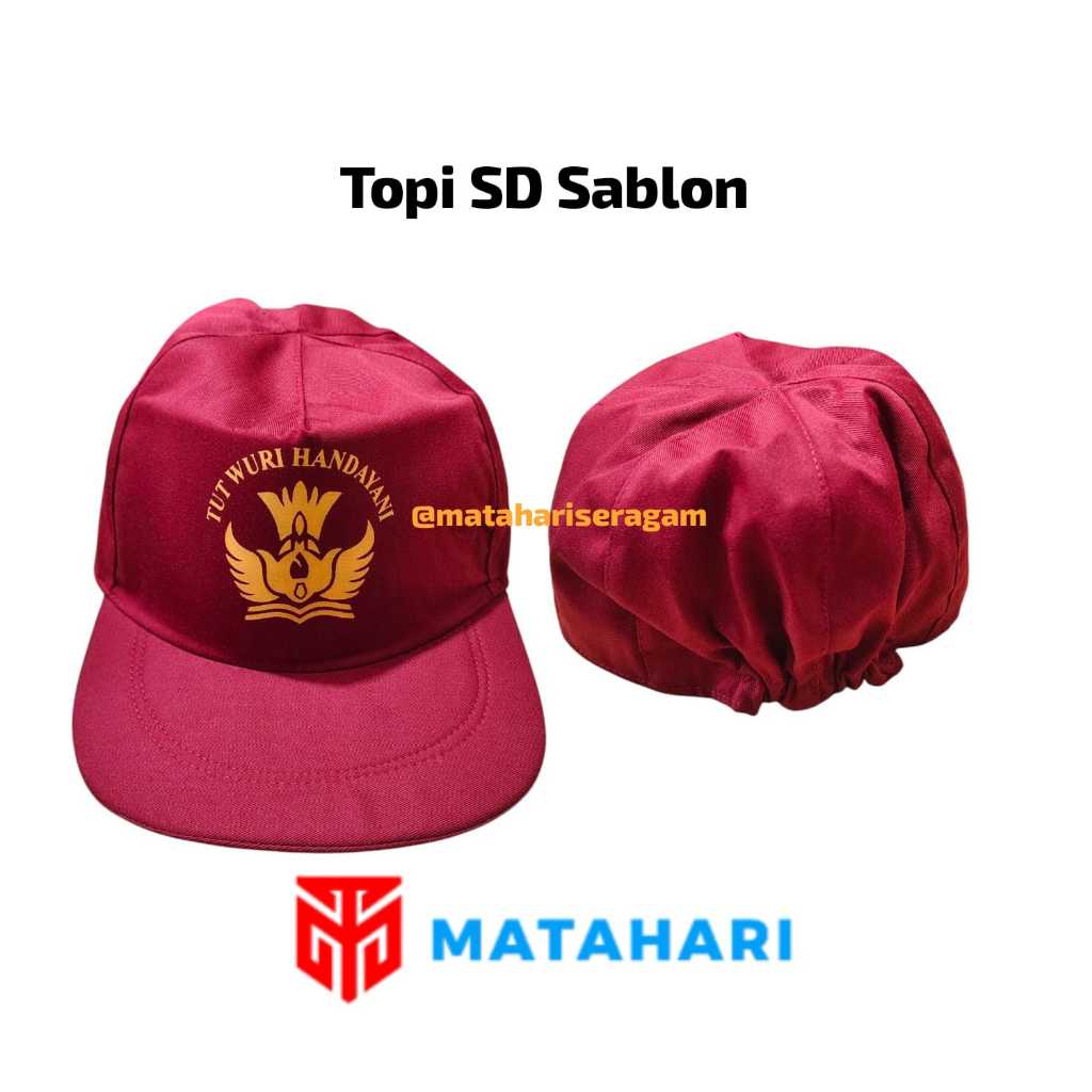 Matahari Seragam / Topi SD Sablon / Topi SD Bordir / Topi Sekolah
