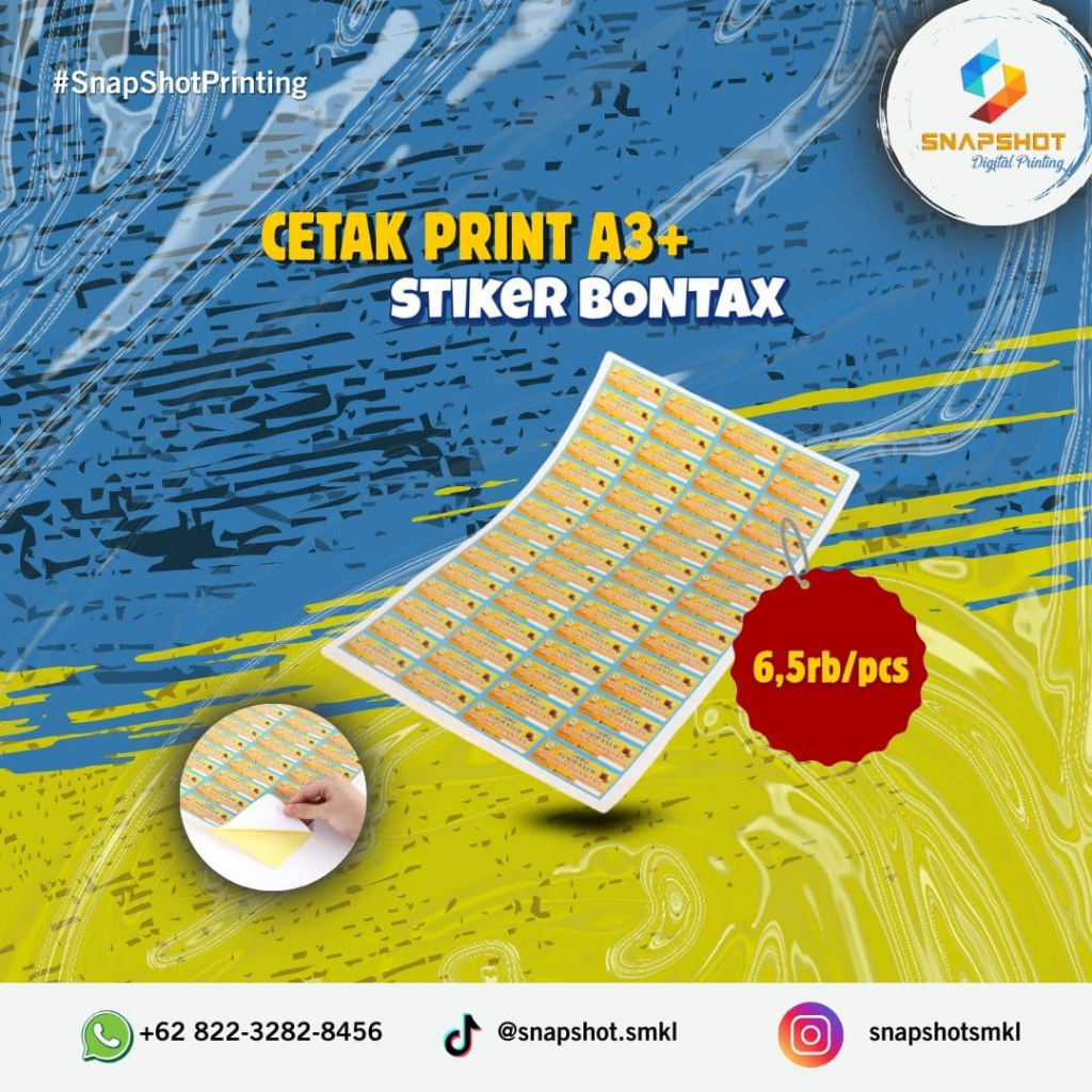 

CETAK PRINT STICKER VINYL A3 I VINYL SUSU I VINYL I BONTAX I TRANSPARAN