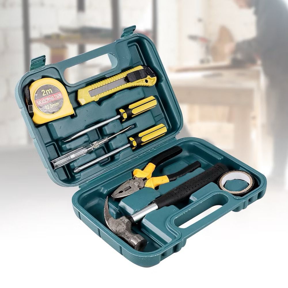 

BAS Kunci Repairing Set 9in1 Tools Kit Obeng Plus Min Tang Palu Alat Tukang Perkakas Box Meteran