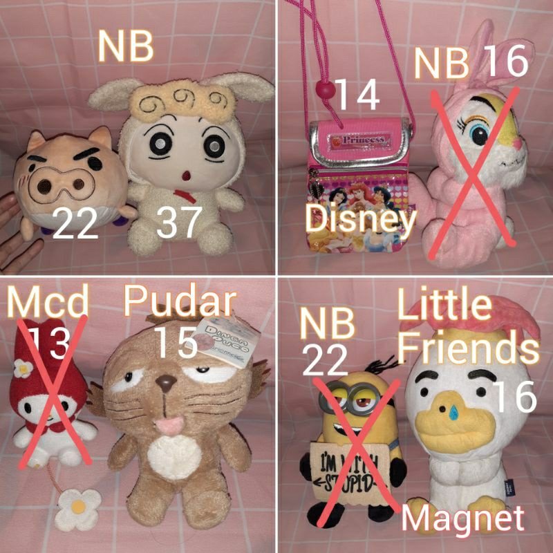 PL Boneka himawari miss bunny NB selempang anak tas princess bebek tube kakao friend magnet my littl