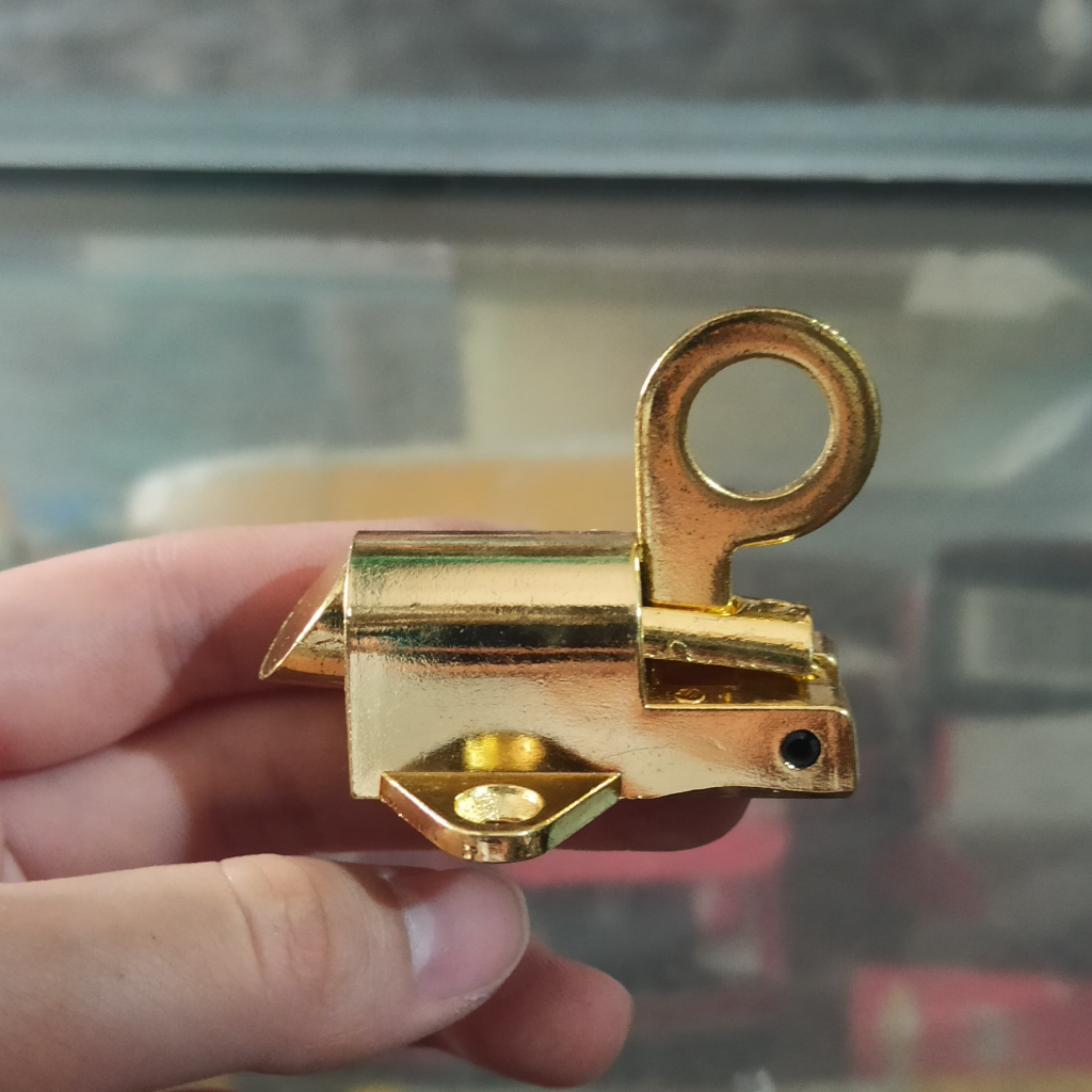 Grendel Spring Knip Jendela Kuning FERZA / Grendel Slot Kodok Spring Knife Kuning Emas Tebal / Slot 