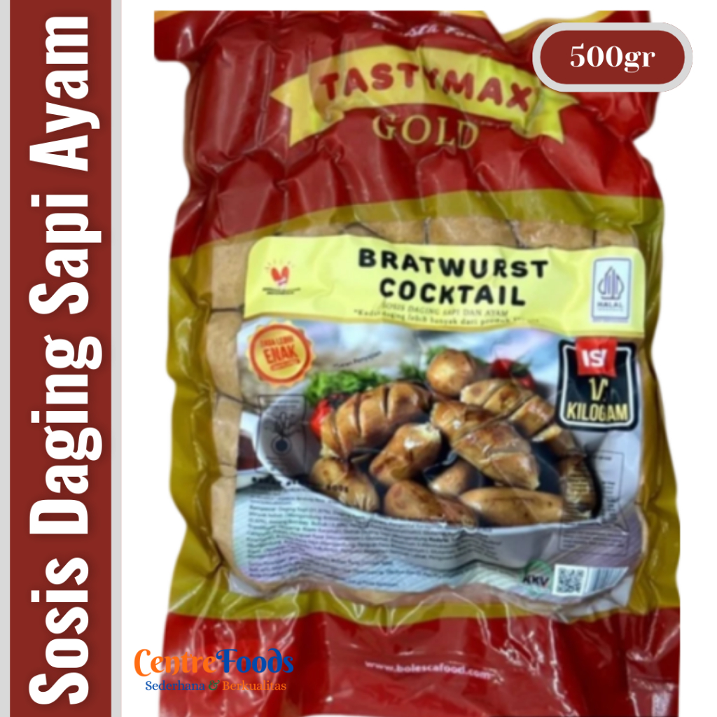 

Sosis Daging Sapi & Ayam - Bratwurst Cocktail Tasty Max | 500gr [ Harga Per BKS ]