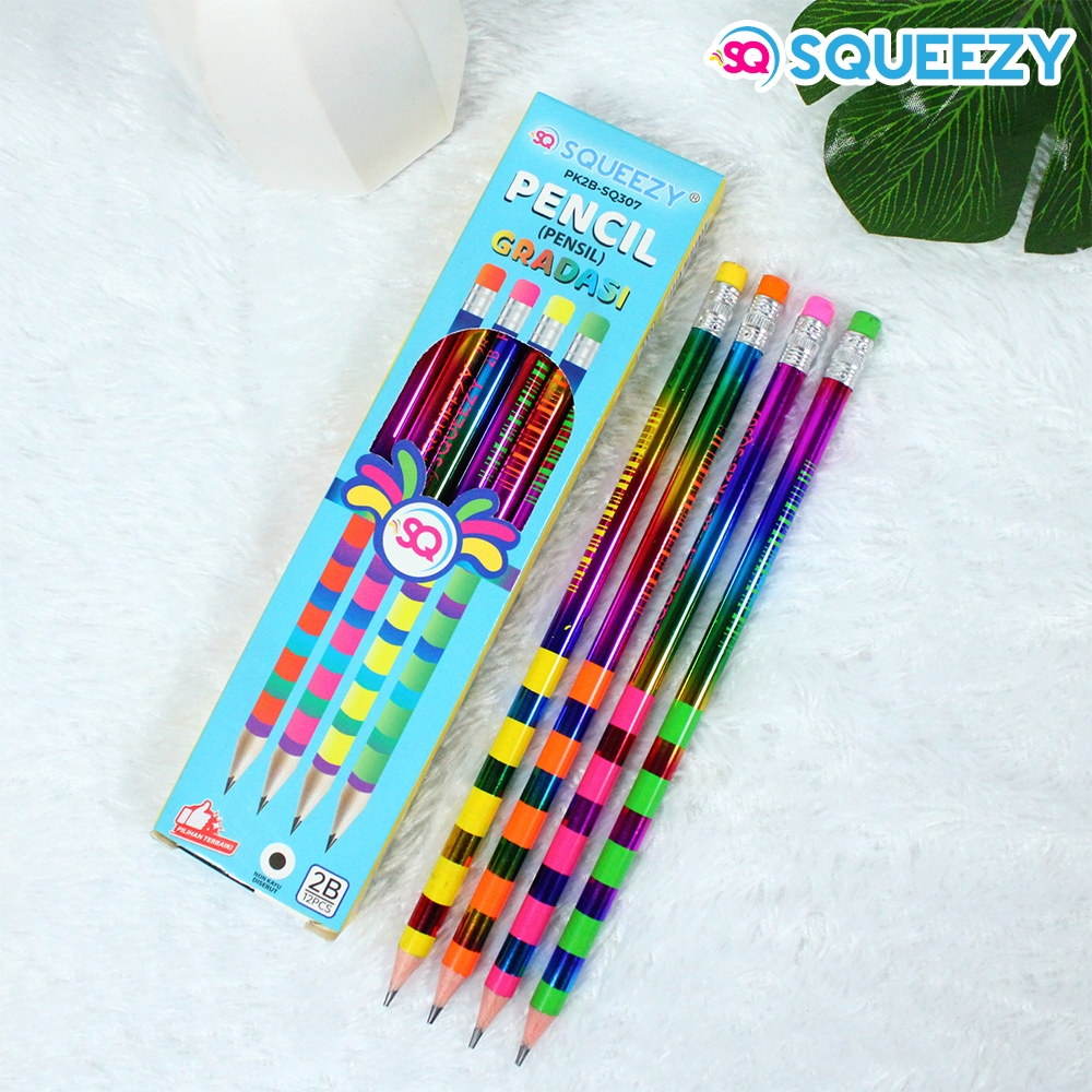 

1 LSN / 12 Pcs Pensil Squeezy PK2B-SQ307 Gradasi + Eraser