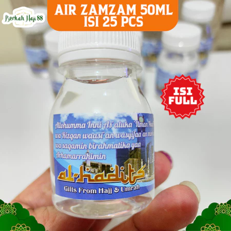 

PROMO!!! 25 PCS Air Zam Zam Original Isi Full Botol Kemasan 80ml 50ml Paket Oleh Oleh Haji dan Umroh