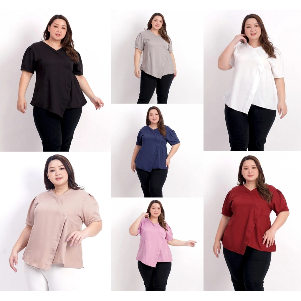 BAJU ATASAN BLOUSE WANITA JUMBO BIG SIZE PREMIUM 309 POLOS XXL XXXL LD 120 CM BAJU HAMIL KERJA KANTO